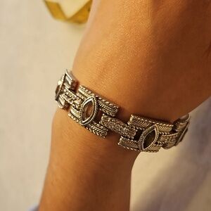 Judith Ripka sterling and citrine bracelet